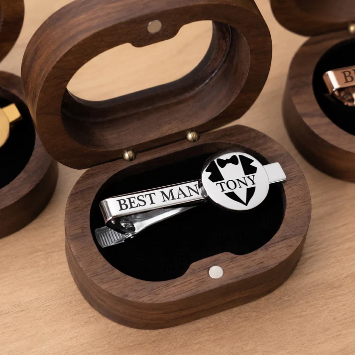 Custom Name Wedding Gifts For Groomsman, Best Man - Personalized Tie Clip - Image 3