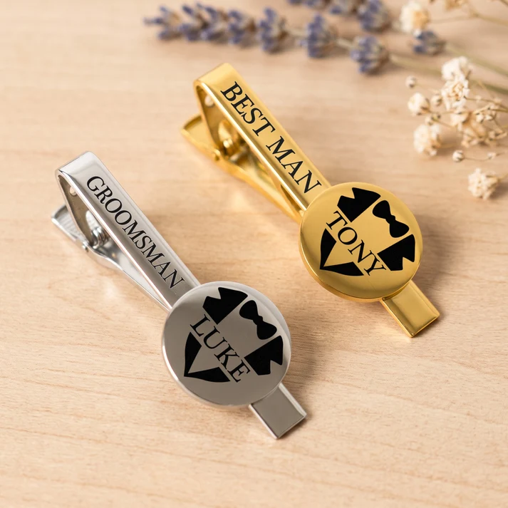 Custom Name Wedding Gifts For Groomsman, Best Man - Personalized Tie Clip - Image 4