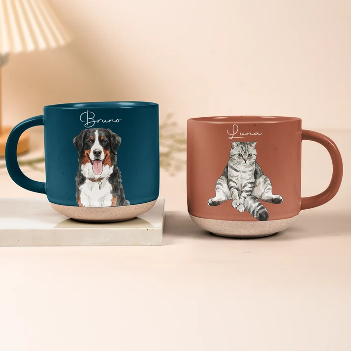 Gift For Pet Lovers Custom Pet Portrait Watercolor - Personalized Mug - Image 2