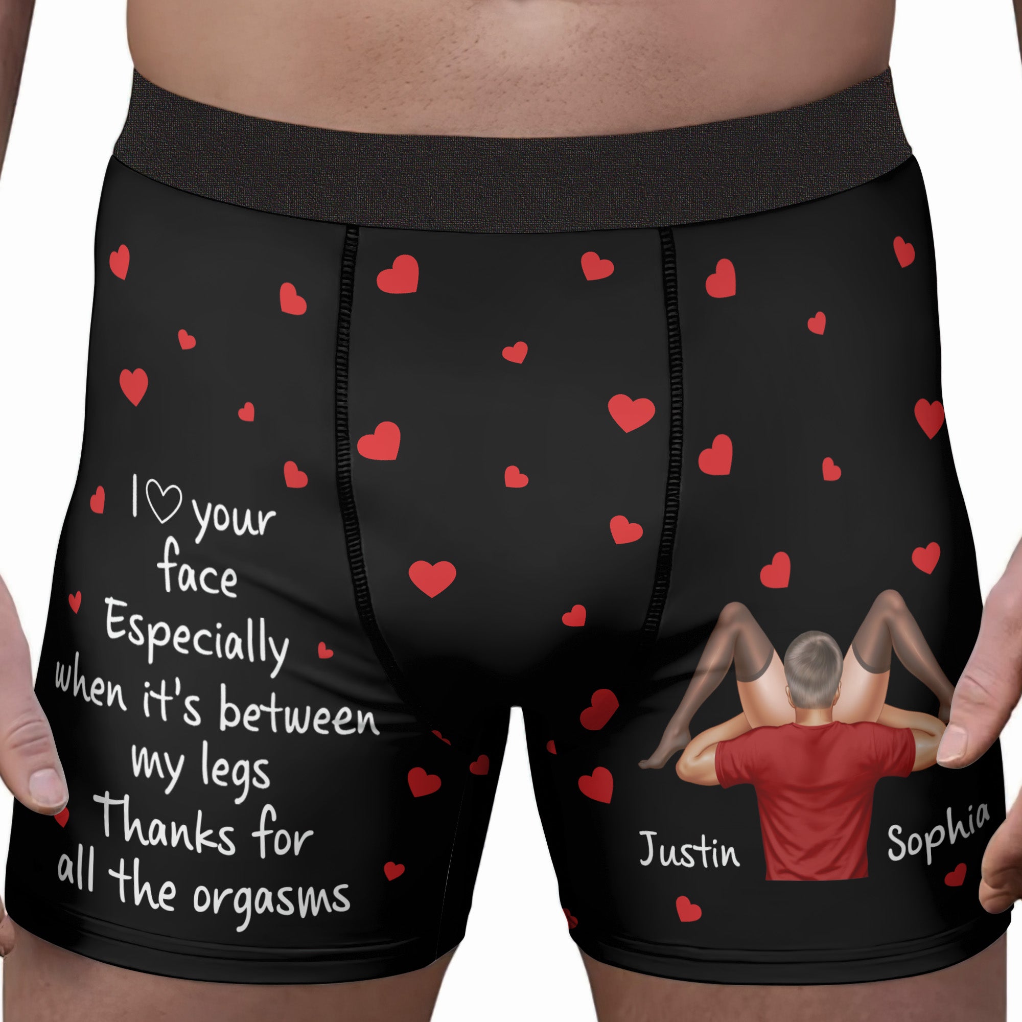 I Love Your Face Especially When It's Between My Legs Gifts For Him - Personalized Men's Boxer Briefs - Image 2