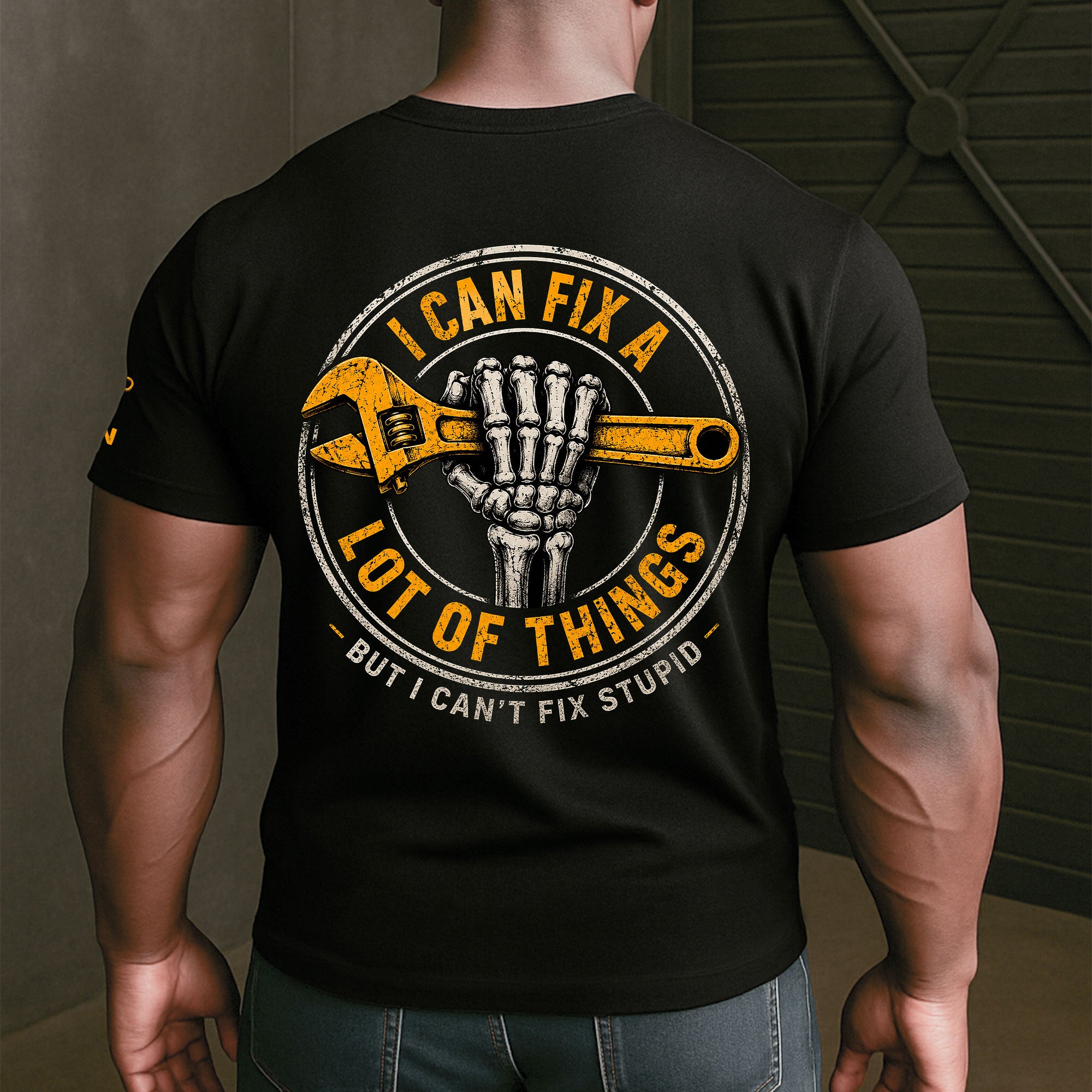 I Can Fix A Lot Of Things But I Can't Fix Stupid - With Name On Sleeve - Personalized Shirt - Image 2