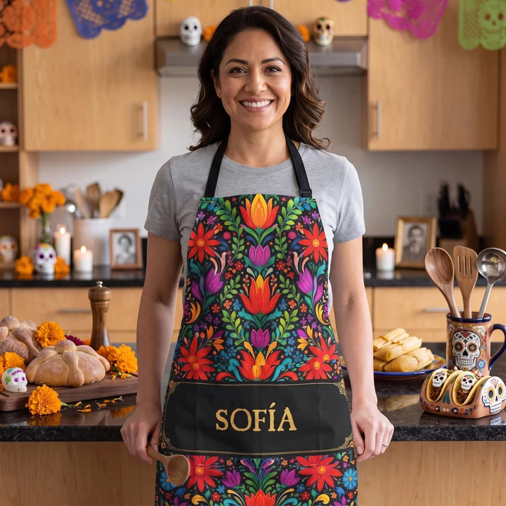 Mexican Cinco De Mayo Floral Fiesta Dia De Los Muertos - Personalized Table Runner - Image 4
