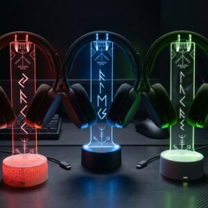 Name In Viking Runes, Ethnic Norse, Norse Mythology - Personalized Headphone Stand