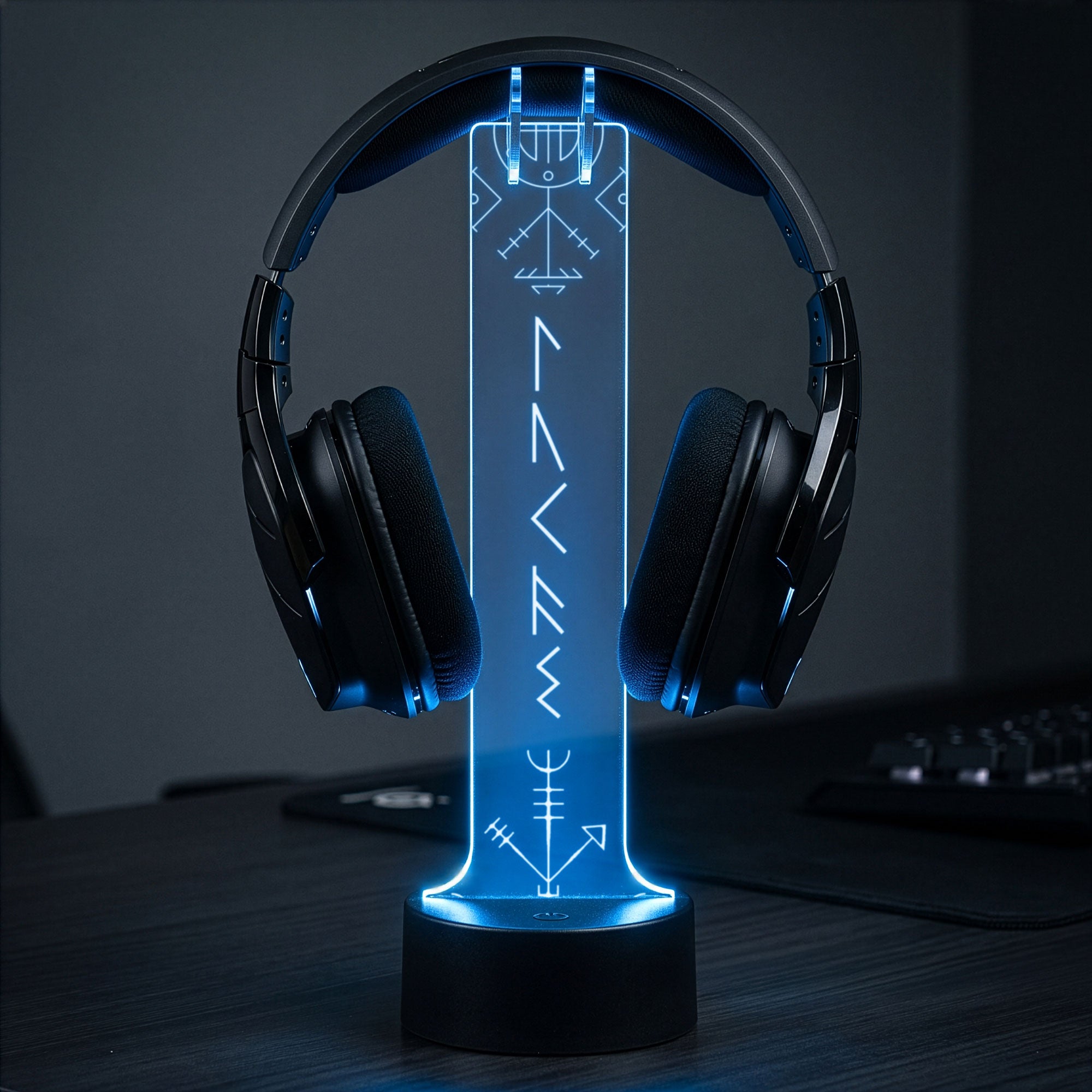 Name In Viking Runes, Ethnic Norse, Norse Mythology - Personalized Headphone Stand - Image 2