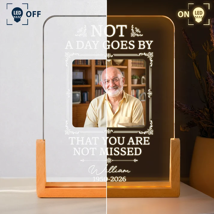 Not A Day Goes By That You Are Not Missed - Personalized Night Light - Image 4