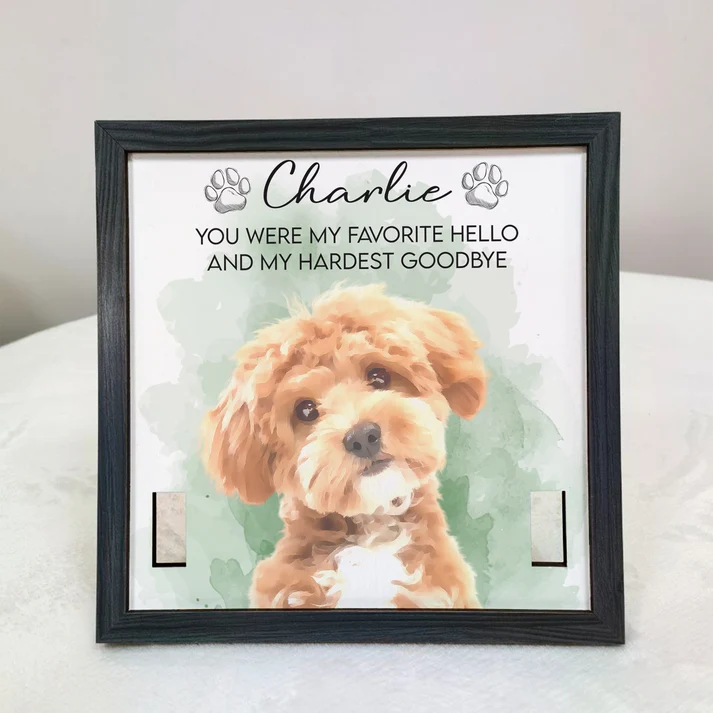 Pet Collar Frame Keepsake Custom Pet Portrait Watecolor Art - Personalized Frame - Image 3