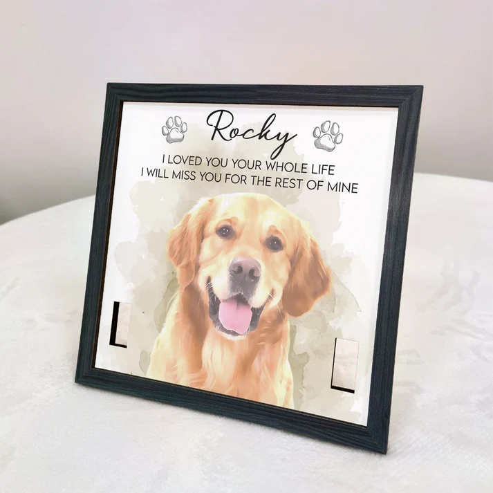 Pet Collar Frame Keepsake Custom Pet Portrait Watecolor Art - Personalized Frame - Image 4