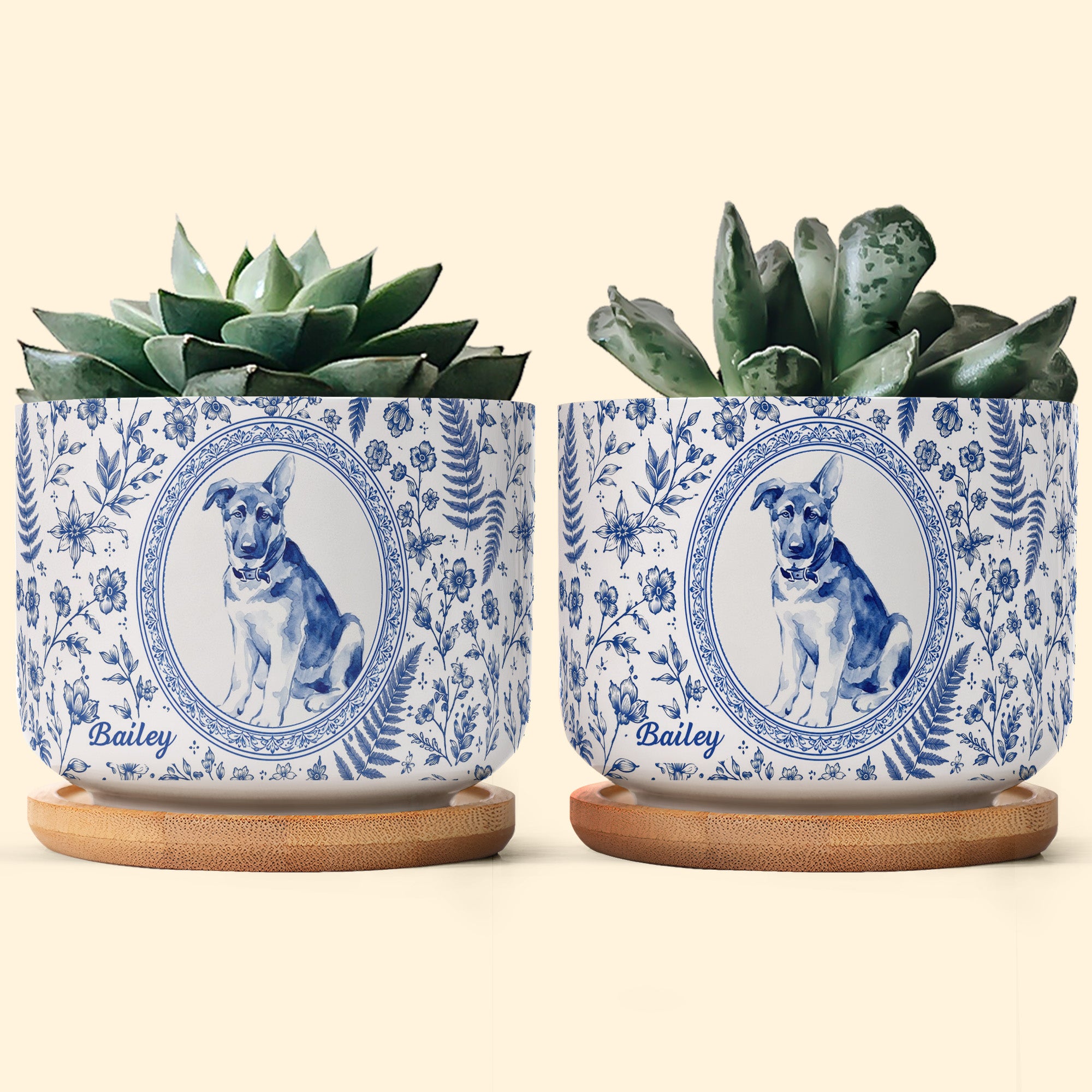Pet Portrait Planter Home Decor, Pet Memorial Remembrance - Personalized Plant Pot - Image 2