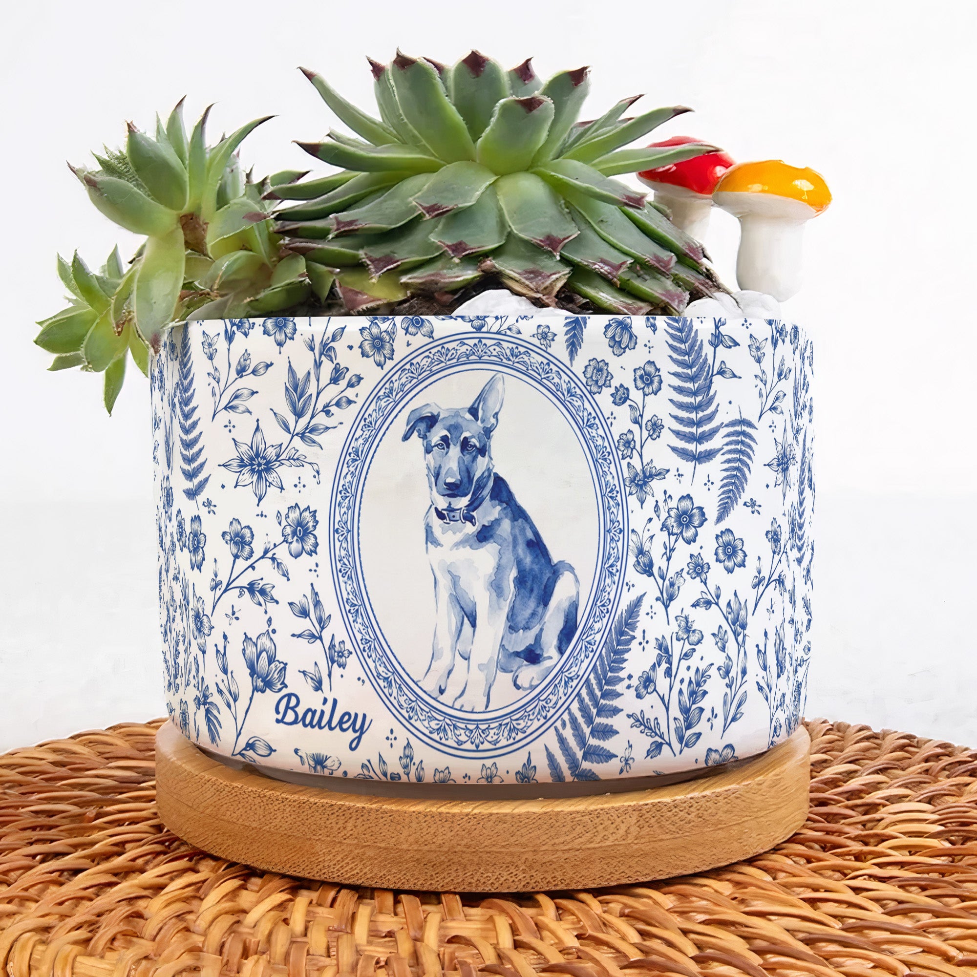 Pet Portrait Planter Home Decor, Pet Memorial Remembrance - Personalized Plant Pot - Image 4