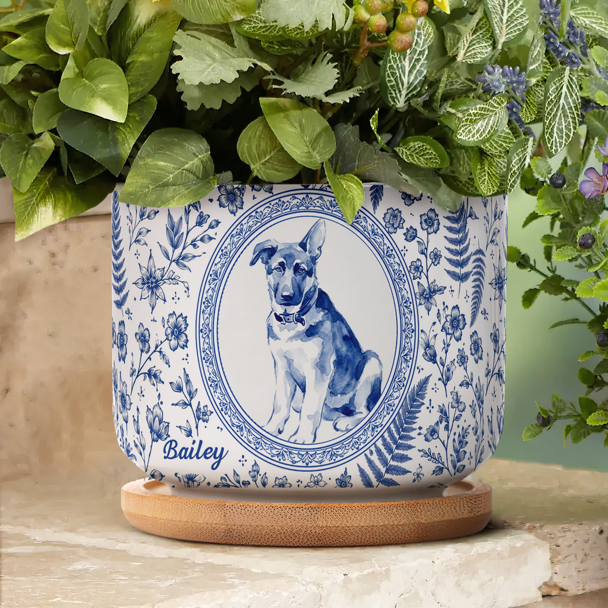 Pet Portrait Planter Home Decor, Pet Memorial Remembrance - Personalized Plant Pot - Image 6
