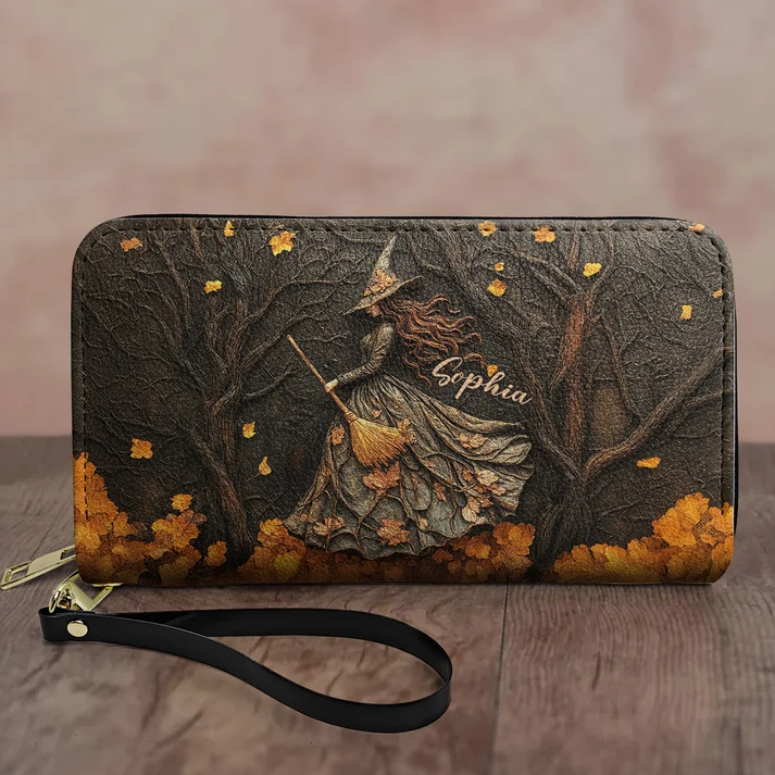Spooky Witch Art Print - Personalized Leather Bag - Image 3
