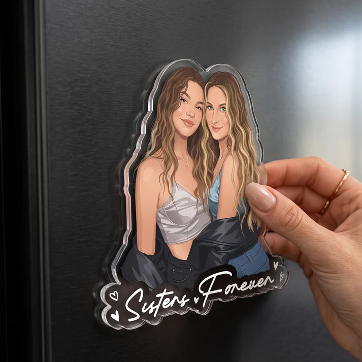Turn Your Photo Into Art - Besties Forever, Friendship Thank You Gift - Personalized Magnet - Image 4