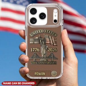 United States 250th Anniversary, Personalized Clear Phone Case, Gift For Patriots