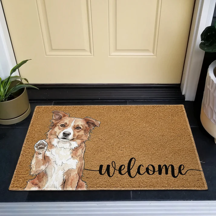 Welcome Pet Portrait Watercolor Art Welcome Mat - Personalized Doormat - Image 2