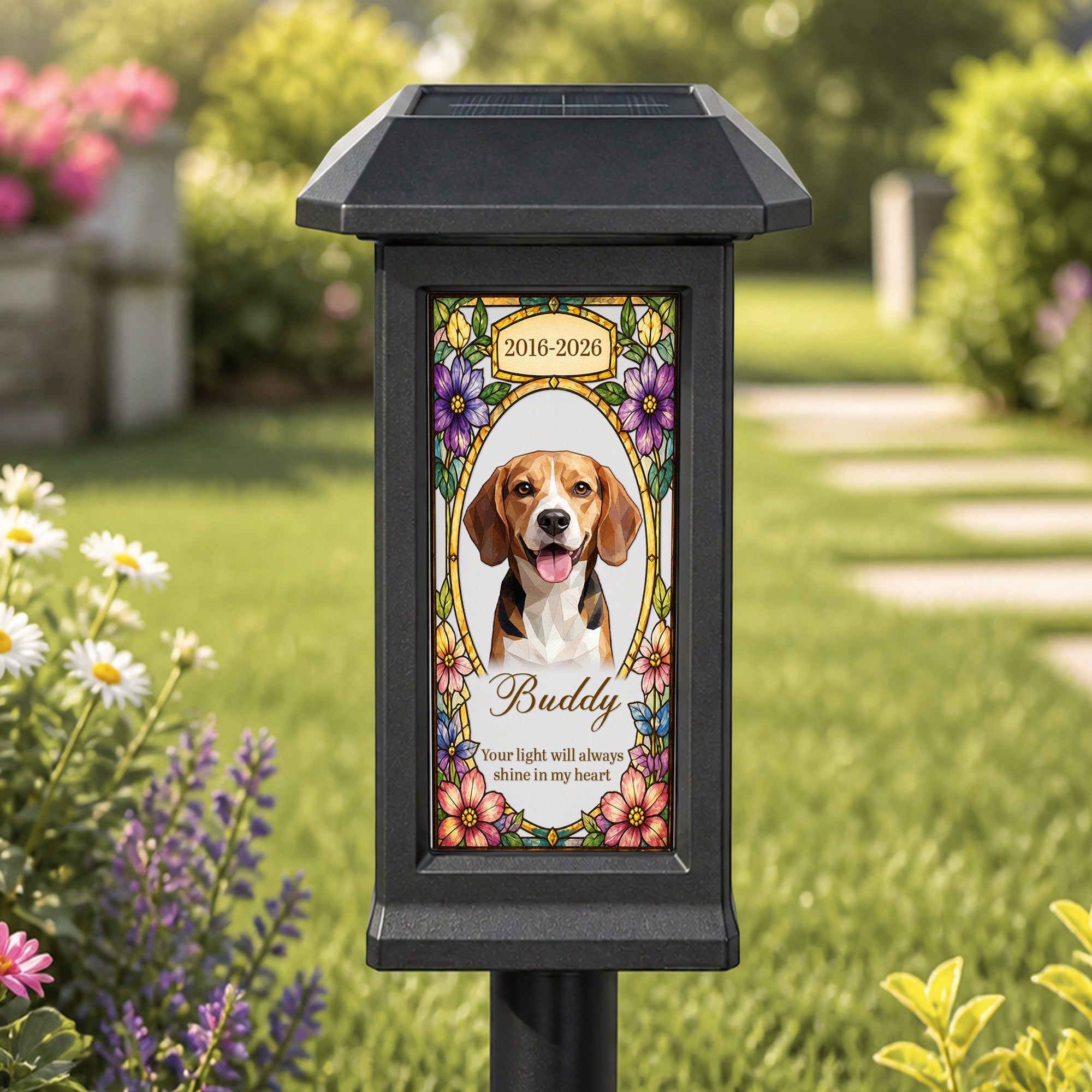 Your Light Will Always Shine In My Heart Loss Of Pet - Personalized Solar Garden Light - Image 2