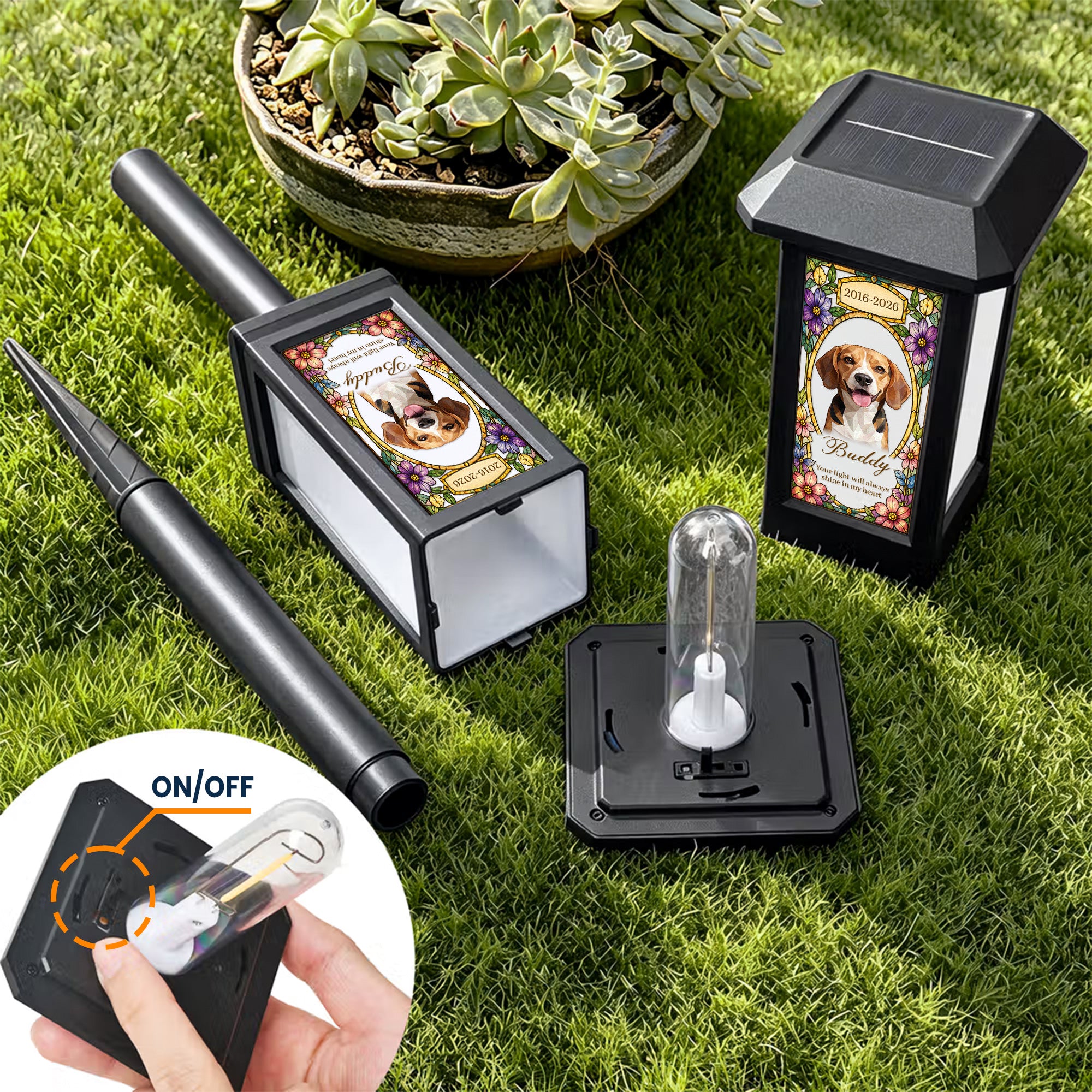 Your Light Will Always Shine In My Heart Loss Of Pet - Personalized Solar Garden Light - Image 5