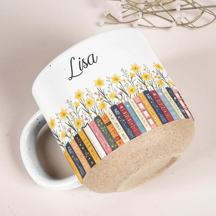 Custom Name & Birthflower For Book Lovers, Book Clubs - Personalized Mug - Image 4