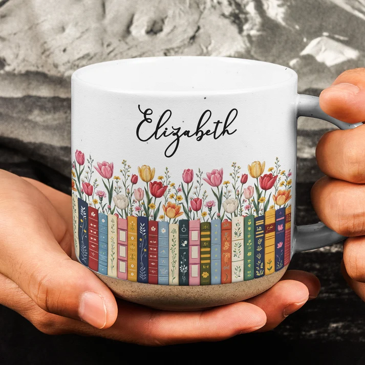 Custom Name & Birthflower For Book Lovers, Book Clubs - Personalized Mug - Image 3