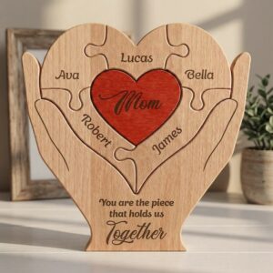 Mom, Mum, Mother You Are The Piece That Hold Us Together - Personalized Wooden Family Puzzle