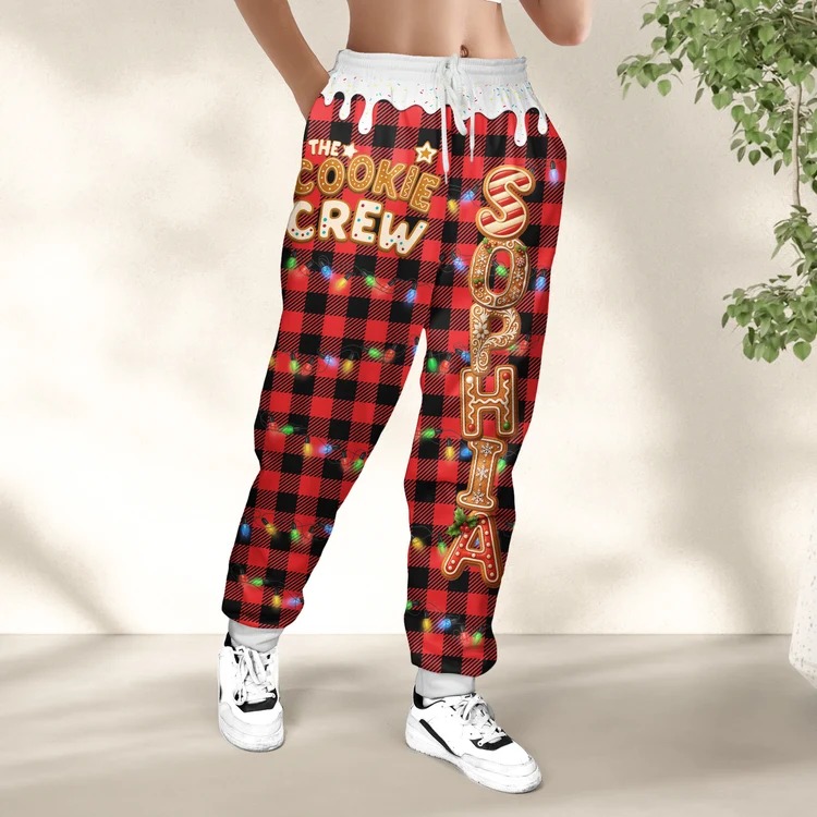 Cookie Crew Custom Gingerbread Letter With Name For Family, Kids - Personalized Sweatpants - Image 5
