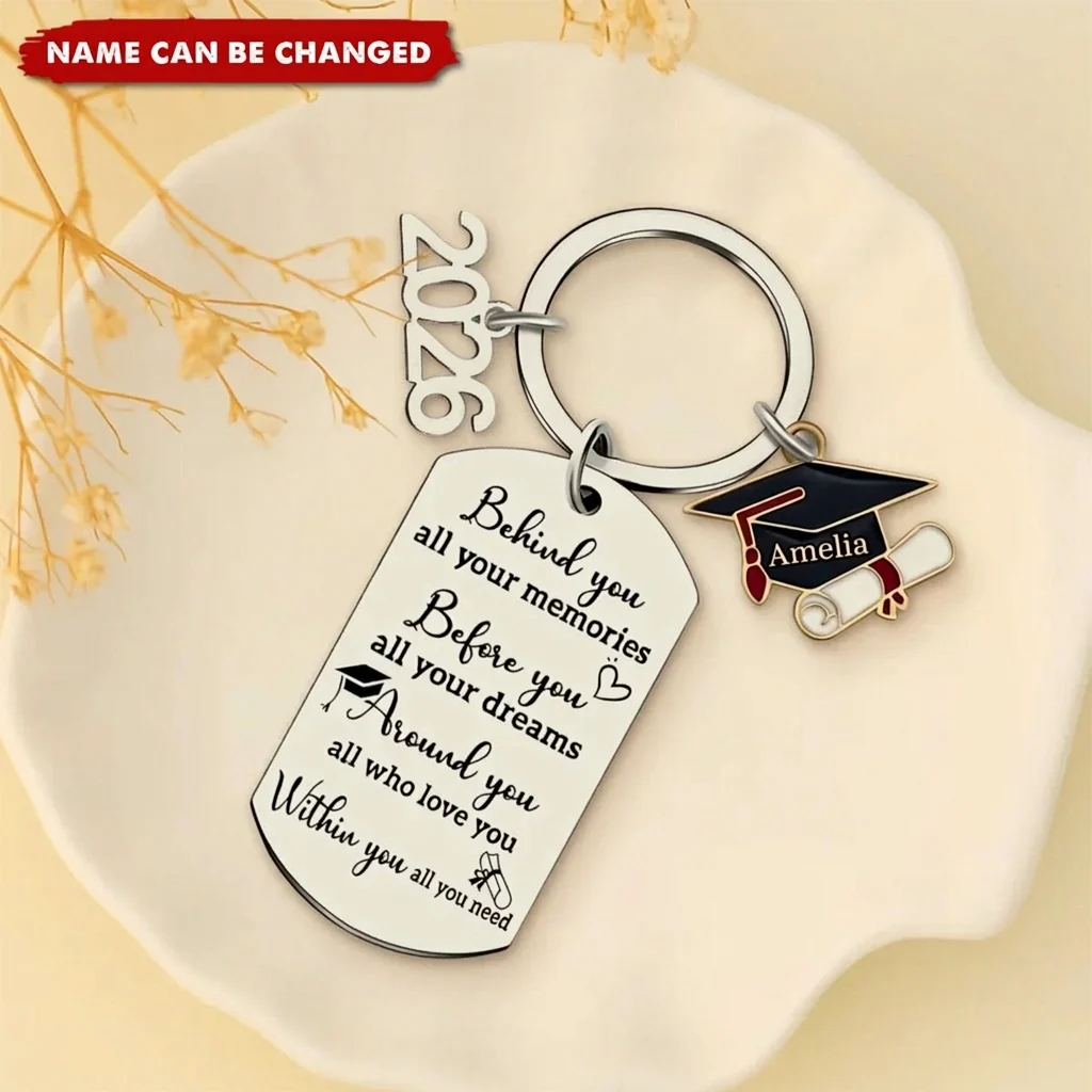 Family Personalized Custom Graduation Keychain - Graduation Gift For Family Members, Brothers, Sisters - Image 2
