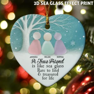 2D Sea Glass Effect Printed Thank You Friendship Gifts - Personalized Acrylic Ornament