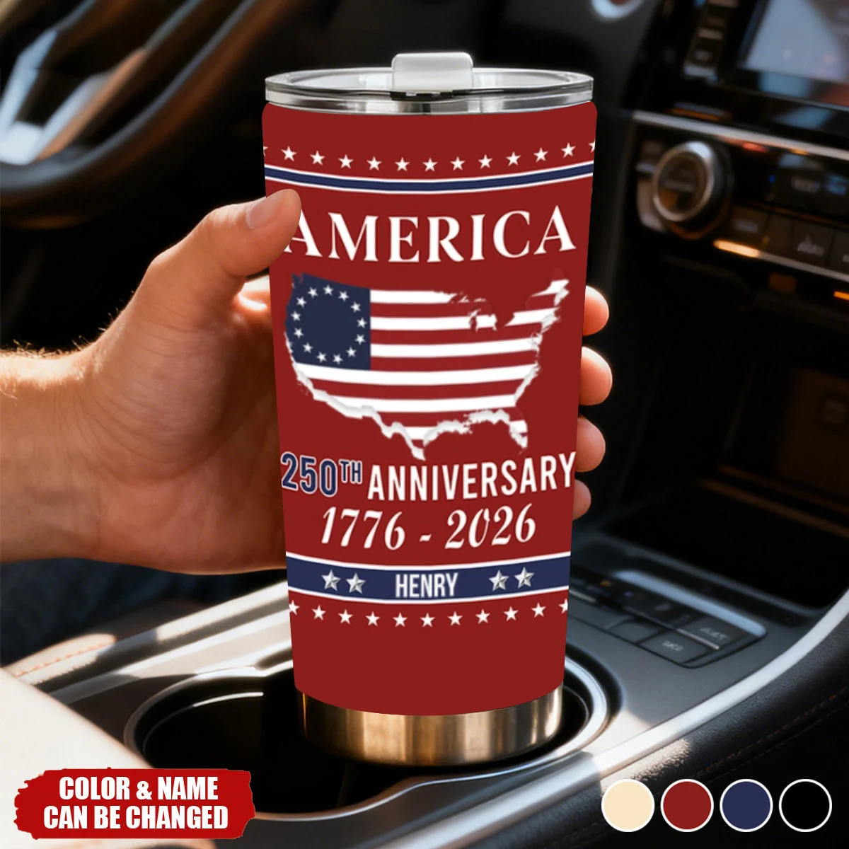 Personalized Family Name America 250th Anniversary Tumbler - Image 3
