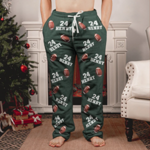 Custom Name, Number Baseball, Basketball, Football, Hockey - Personalized Fleece Pajama Pants