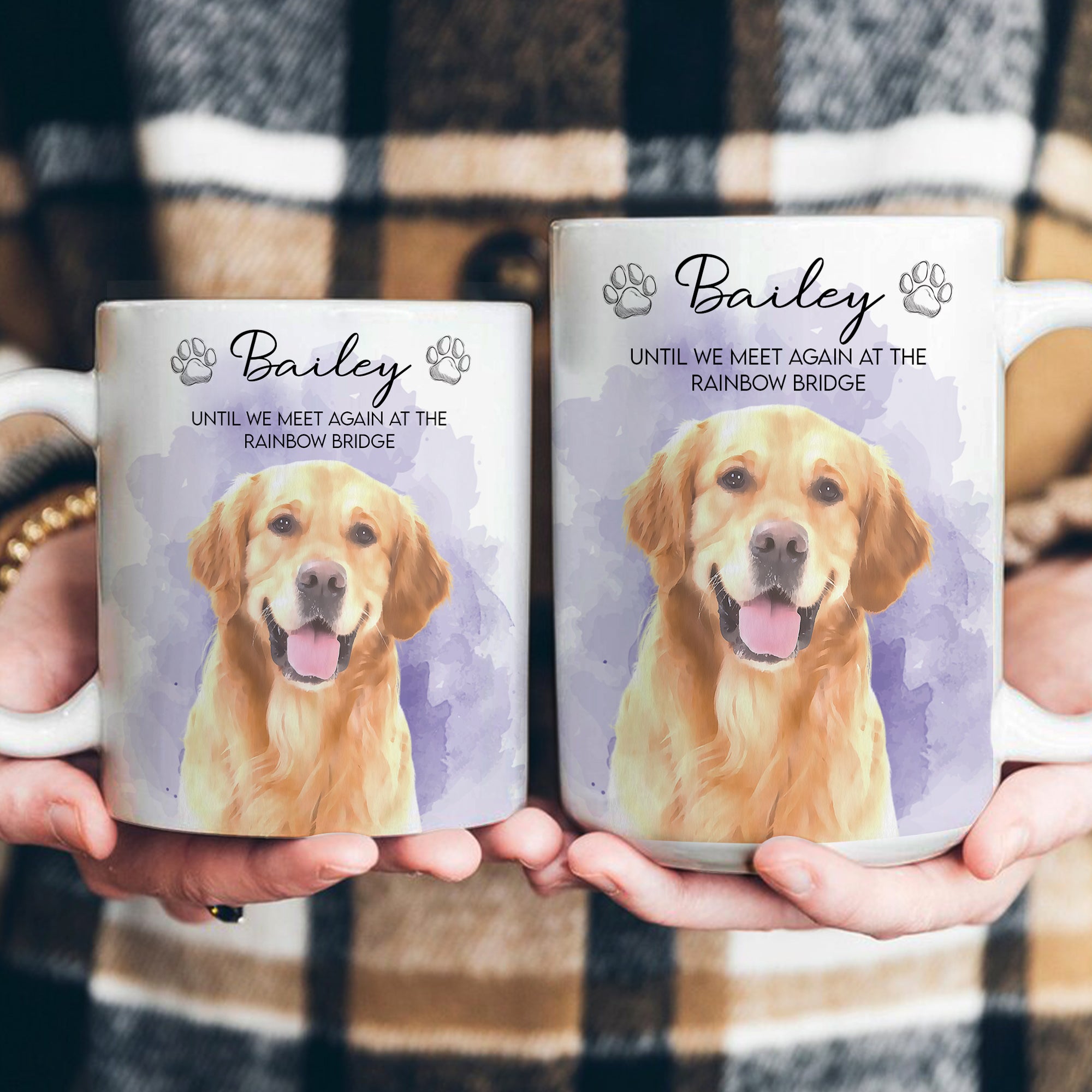 Custom Watercolor Pet Portrait Memorial Gift - Personalized Mug - Image 6