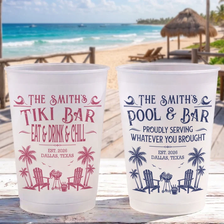 Family & Friends Pool & Bar Party Favors, Proudly Serving Whatever You Brought Summer Vacation - Personalized Cups - Image 3