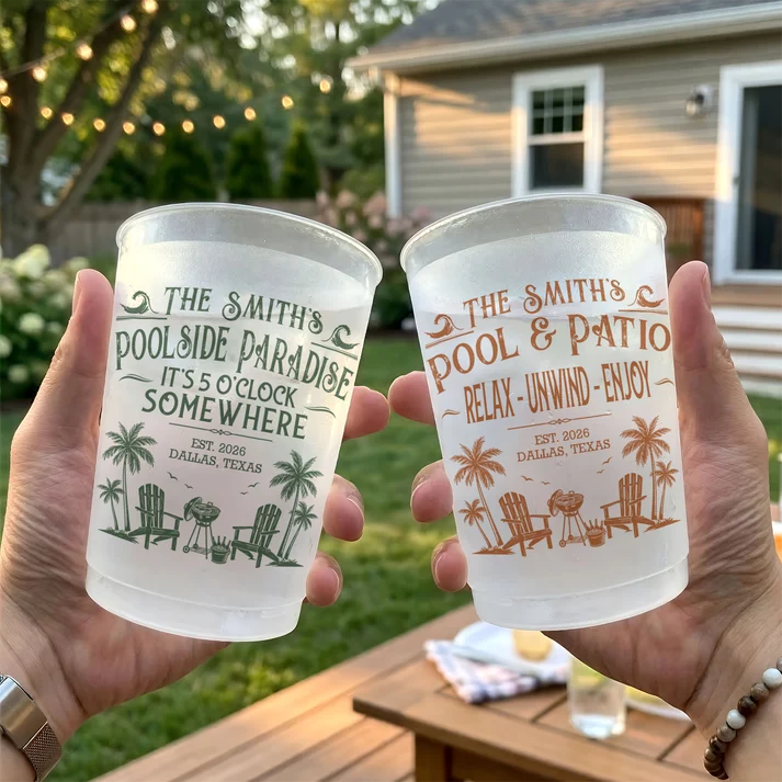 Family & Friends Pool & Bar Party Favors, Proudly Serving Whatever You Brought Summer Vacation - Personalized Cups - Image 4
