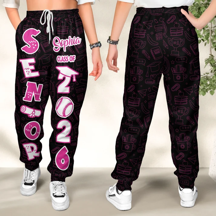 Senior High School, College - Personalized Sweatpants, Lounge Pants With Pockets - Image 3