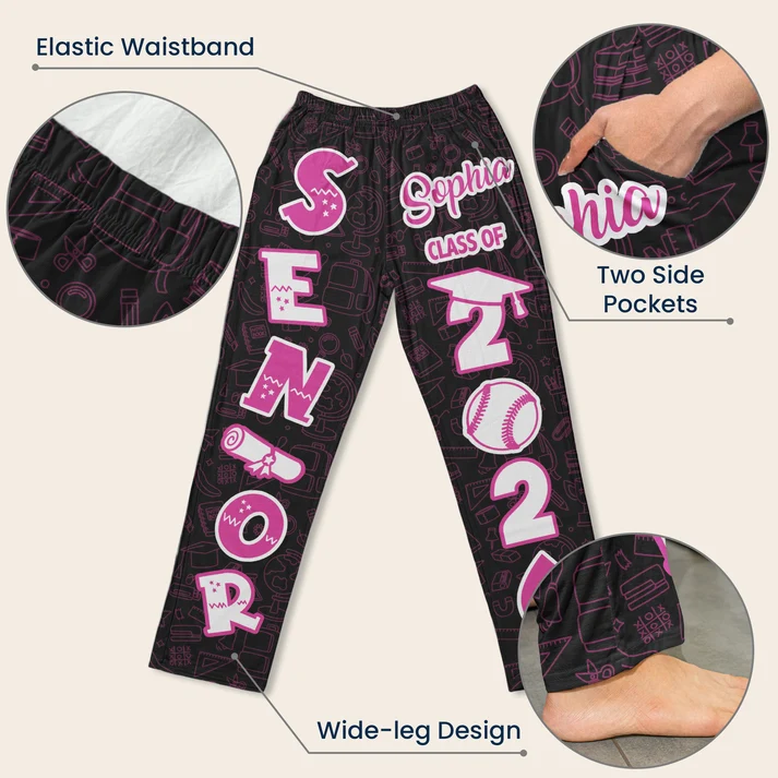 Senior High School, College - Personalized Sweatpants, Lounge Pants With Pockets - Image 7