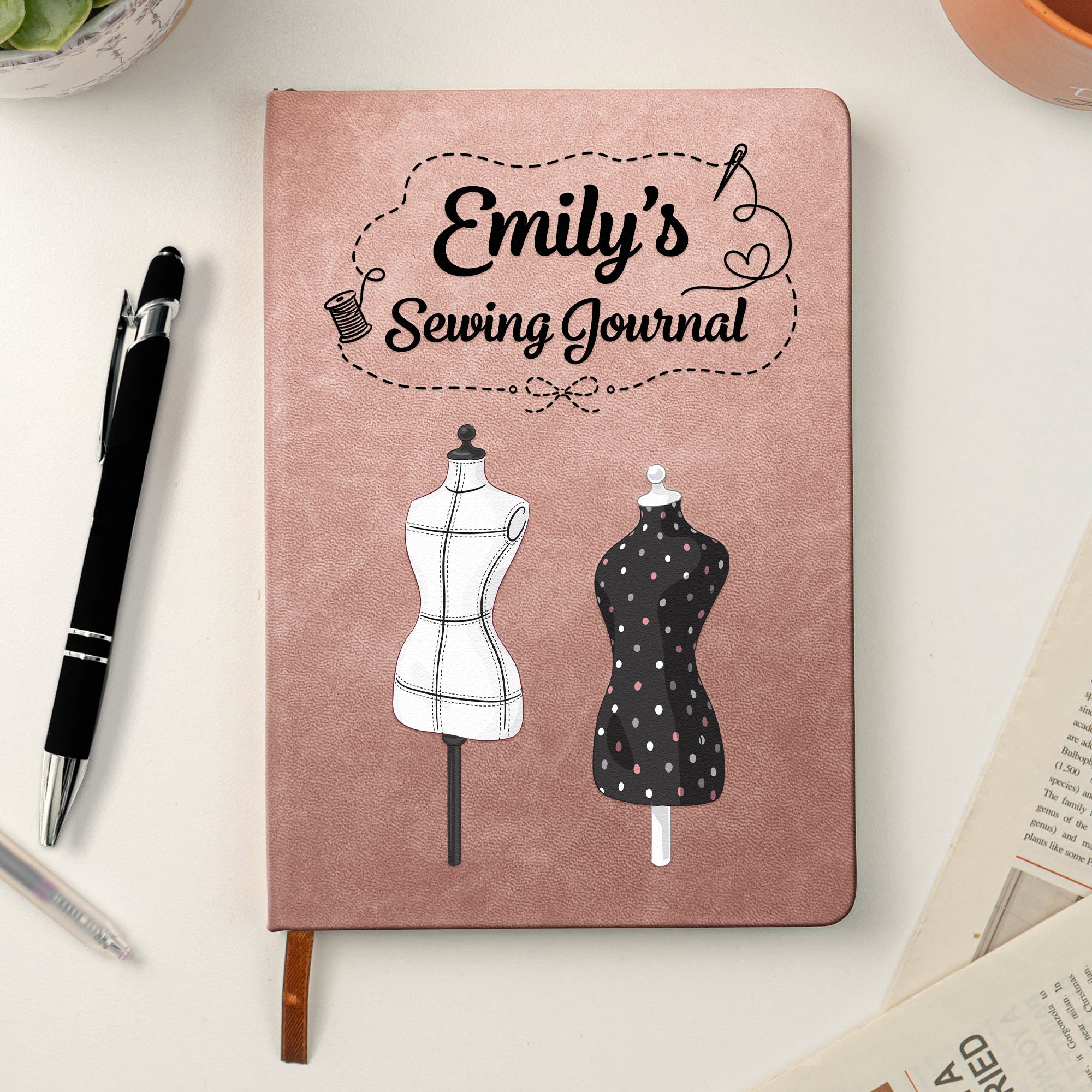 Sewing Journal Gift For Sewing Lover, Tailor - Personalized Journal - Image 3