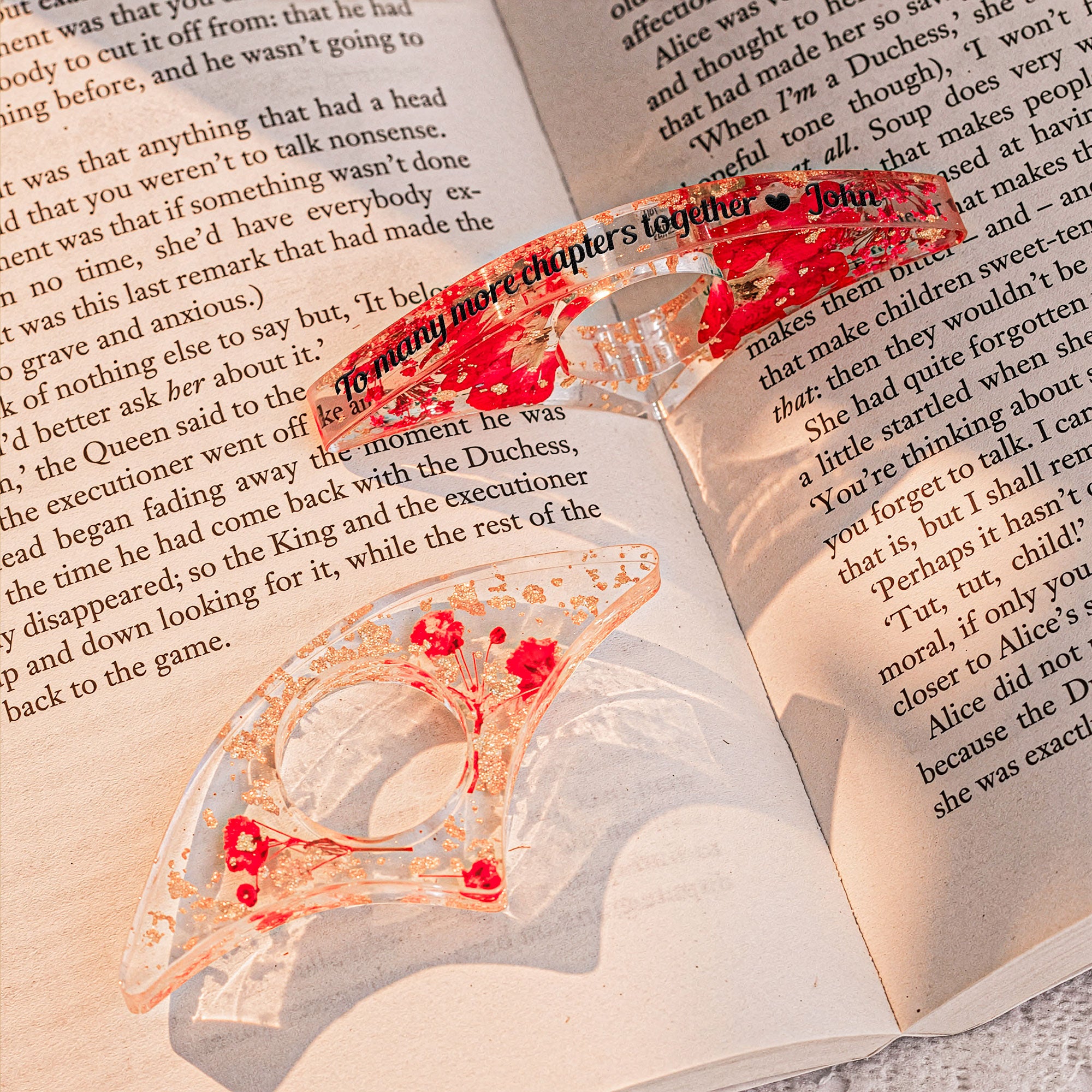 To Many More Chapters Together - Personalized Resin Book Page Holder - Image 2
