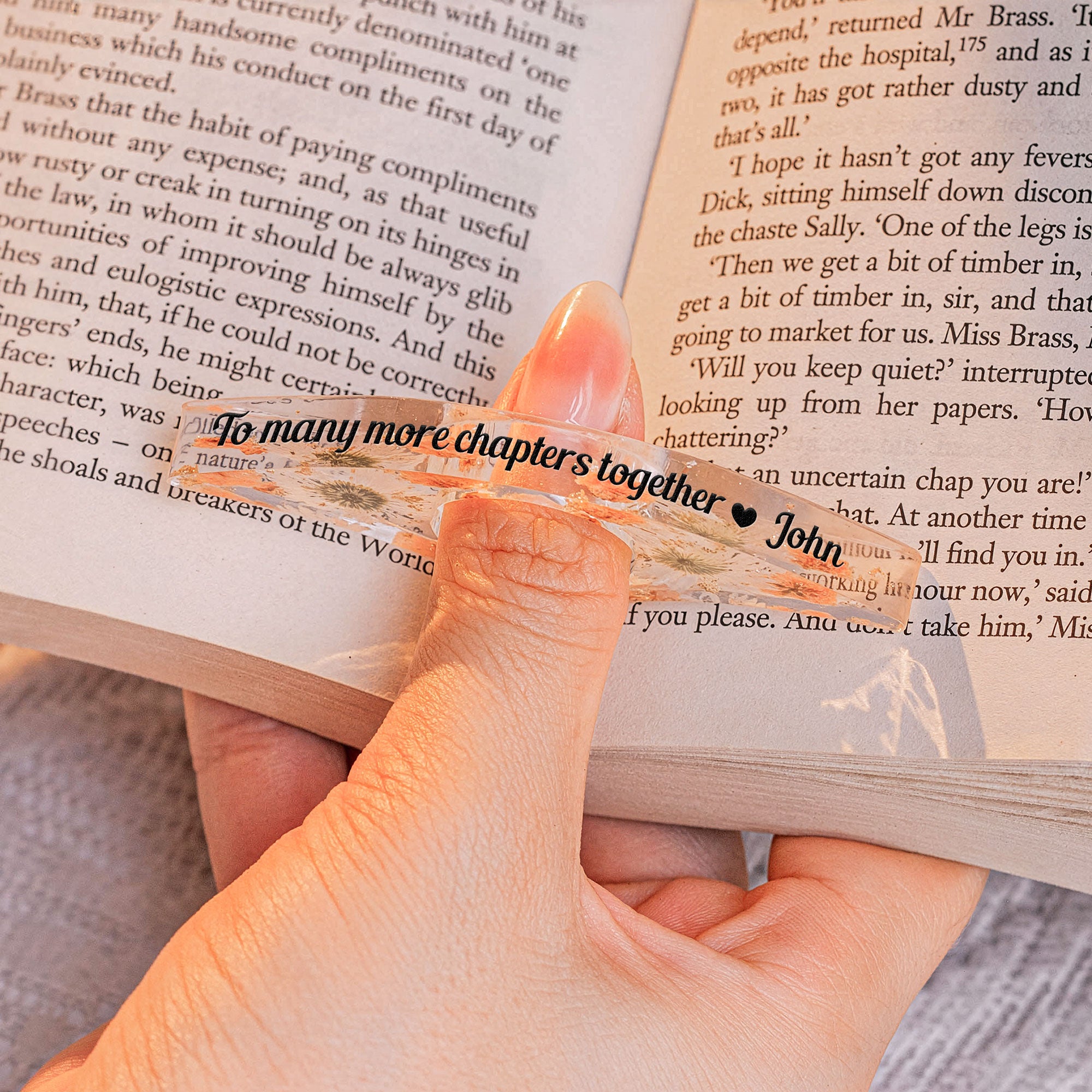 To Many More Chapters Together - Personalized Resin Book Page Holder - Image 3