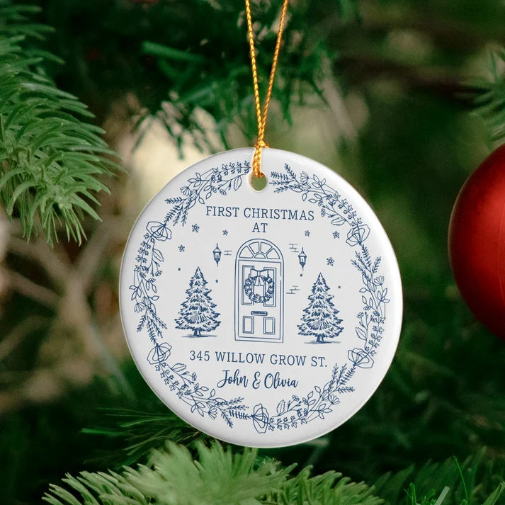 First Christmas At Our New House Newlywed Christmas Gift - Personalized Ornament - Image 5