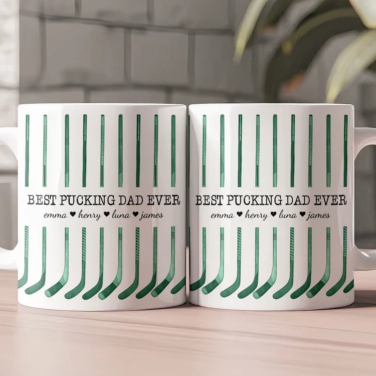 Best Hockey Dad Custom Name Father's Day Gift For Dad, Husband - Personalized Mug - Image 3
