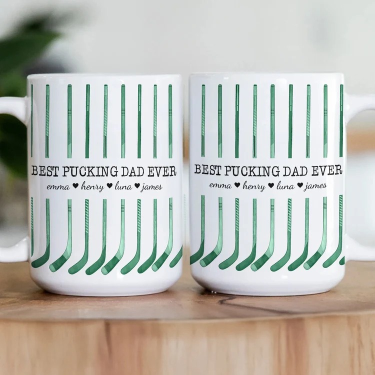 Best Hockey Dad Custom Name Father's Day Gift For Dad, Husband - Personalized Mug - Image 2