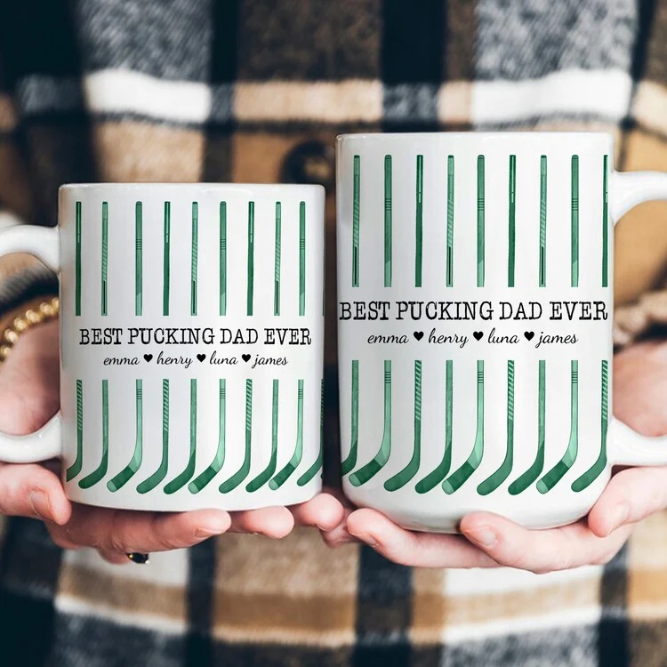 Best Hockey Dad Custom Name Father's Day Gift For Dad, Husband - Personalized Mug - Image 4